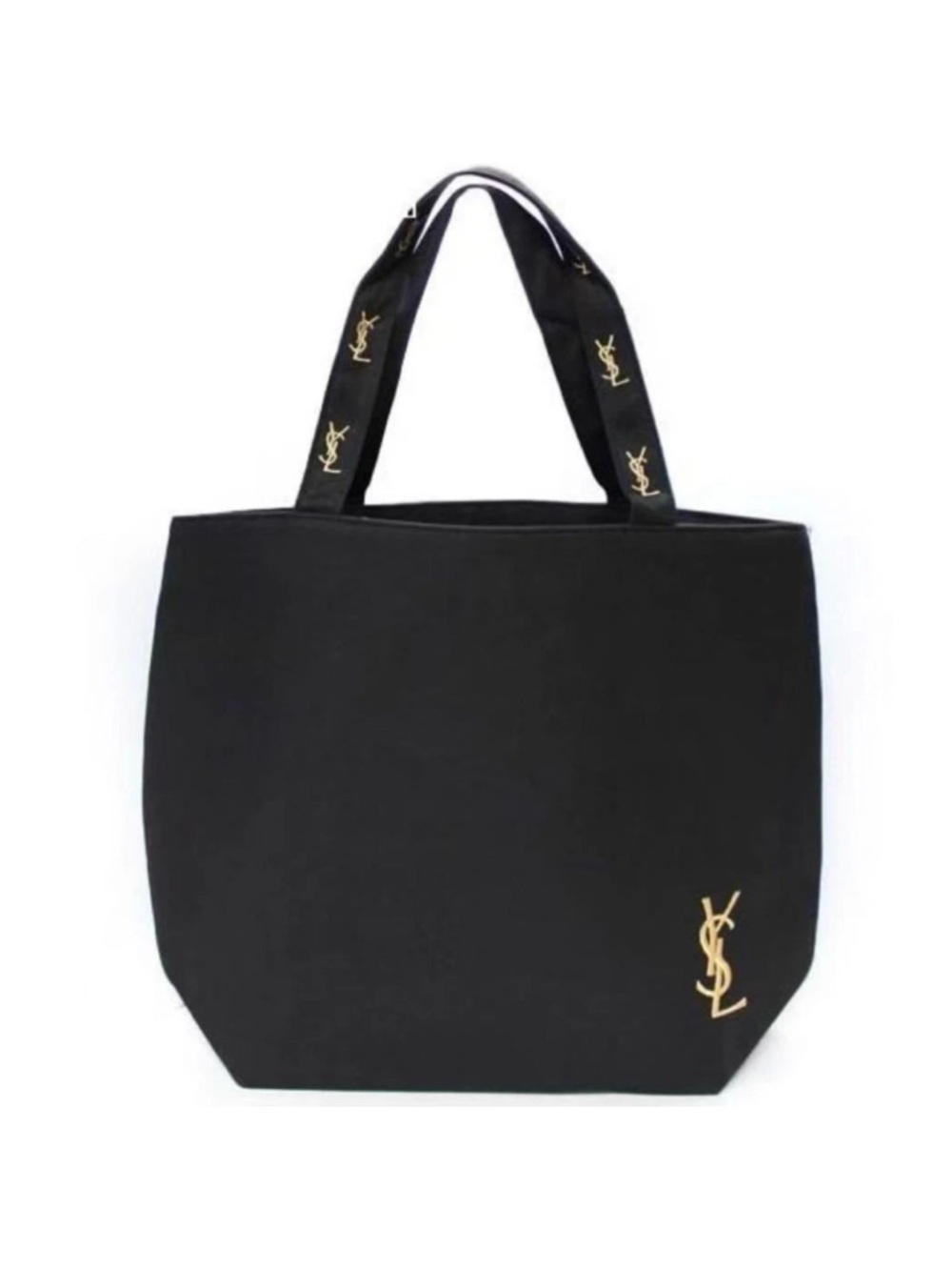 YSL Authentic Perfumes Bag Black - Hot Pink Interior Logo Library Beach Bag